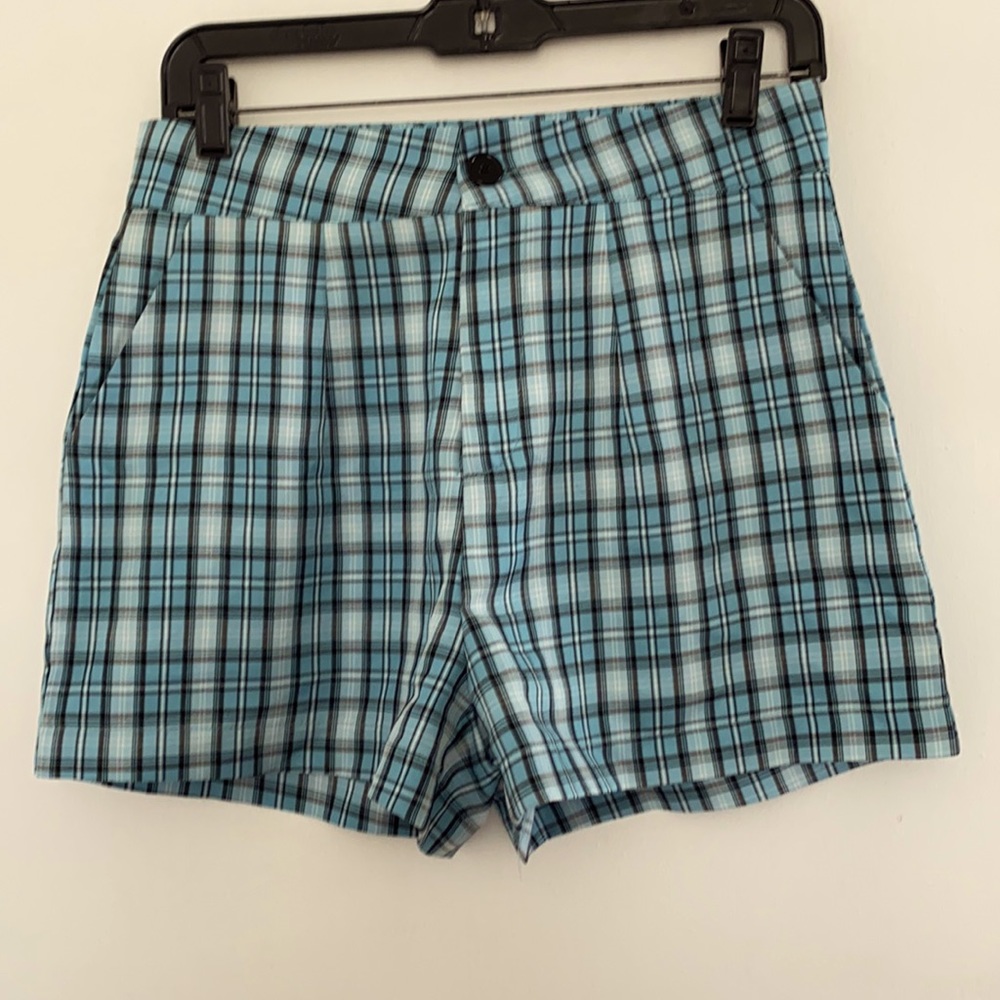 Shein Plaid Slant Pocket Shorts